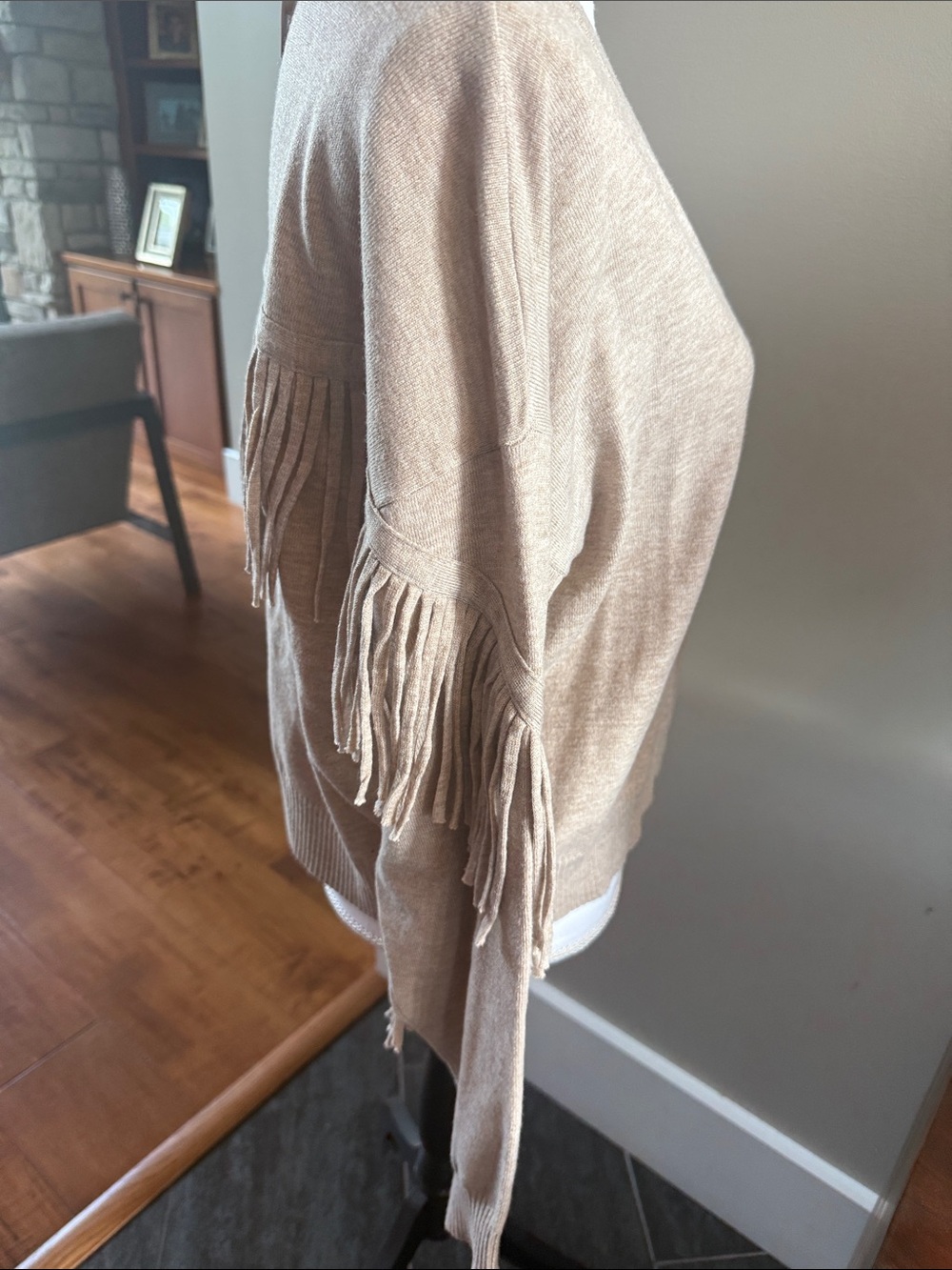 Willow & Root Taupe Fringe Cardigan Sweater NWT Small Buckle Boho Western - Picture 7 of 10